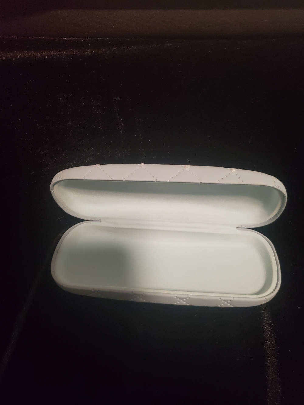 Quilted White Eyeglass Case